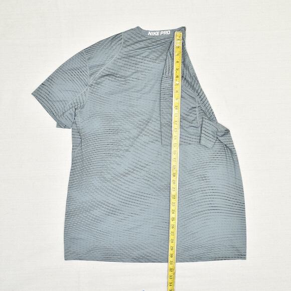 Nike Men Polyester Gray Size 2XL Fitted Pro Dri Fit Geometric Crew Neck T Shirt - Picture 6 of 8